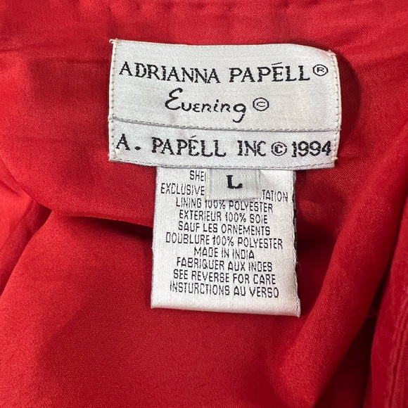 Adrianna Papell Sequined Formal Silk Jacket Handmade in India Vintage 1994 L NWT - Picture 12 of 16